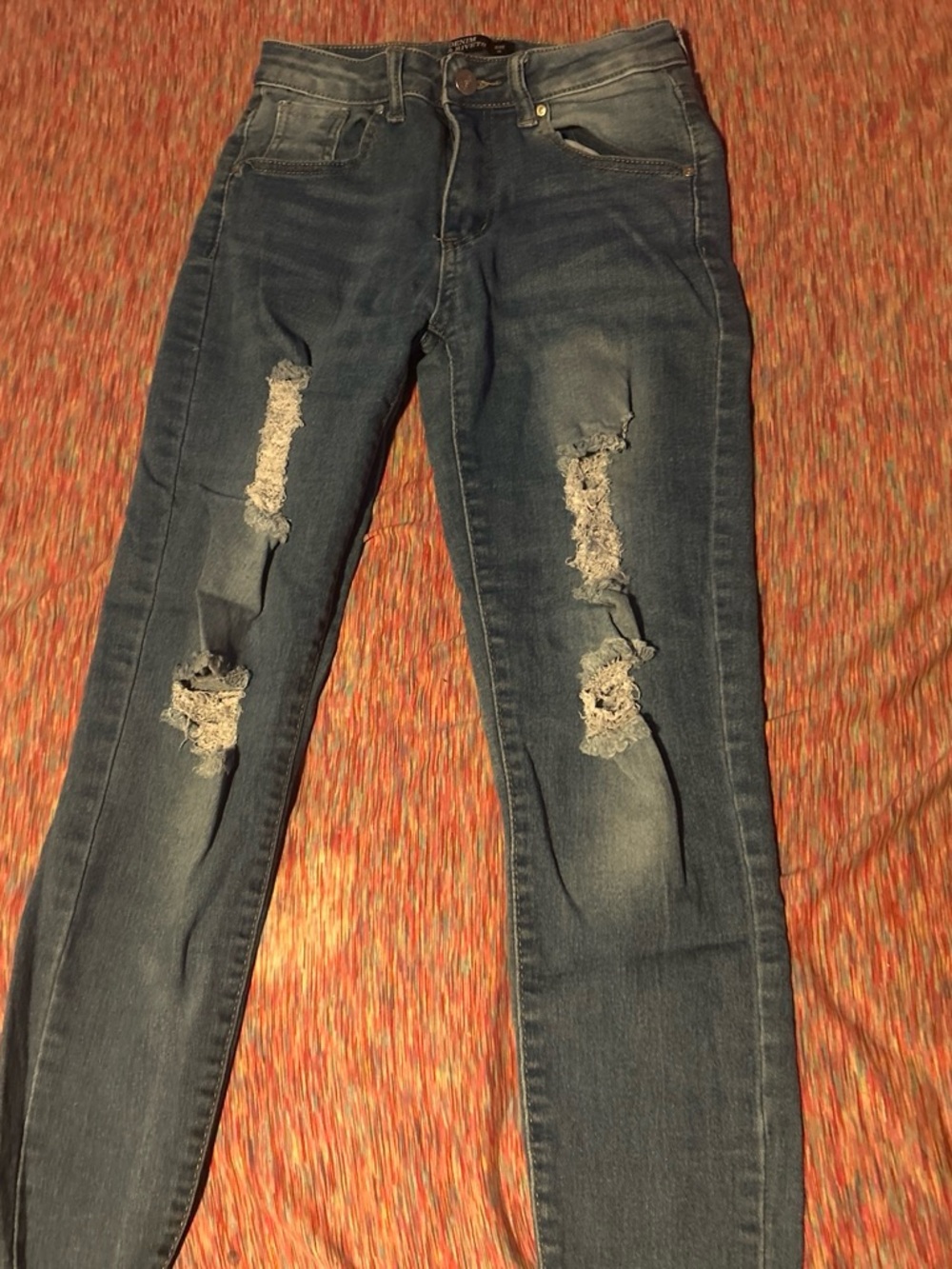 Kids Distressed Ripped Blue Jeans